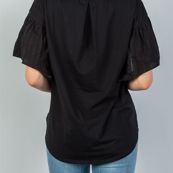 🎀Ladies fashion black split short sleeve top🎀 - Picture 5 of 5